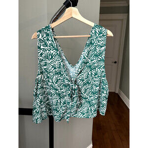 Topshop Women's Tie Open Back Crop Top Green Size 6 $58